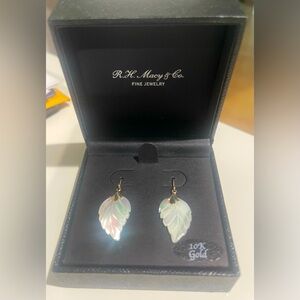Mother of Pearl Leaf Drop Earrings in 10K Gold by R. H. Macy & Co. Fine Jewelry